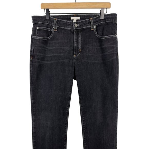 Eileen Fisher Organic Soft Stretch Denim Pant Black Gray Size 12 Straight Leg - Picture 2 of 9